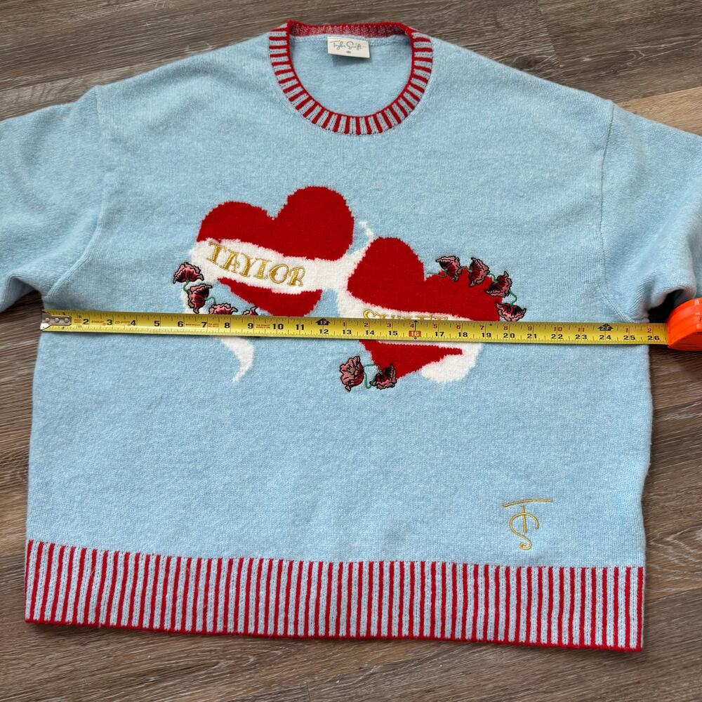 Taylor Swift Blue Sweater Hearts TS Logo 2XL - Picture 12 of 13